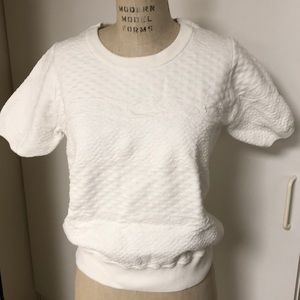 Vince white cotton and nylon sweater